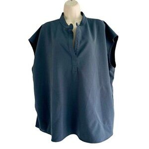 Figs Woman's Sz XXL Rafaela Sleeveless Scrub Top in Dark Harbor Blue